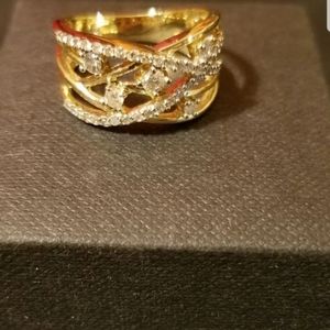 10k yellow gold 1/2 ct diamond ring size 7